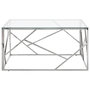 Voir la diapositive 2 : VIDAXL Table basse argente acier inoxydable et verre trempe