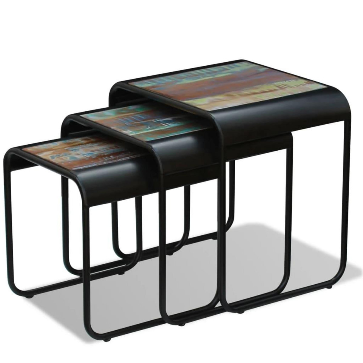 VIDAXL Tables gigognes 3 pcs Bois de recuperation massif