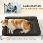 Voir la diapositive 4 : PAWHUT Transat pour animaux - lit pour chien - lit à pieds pour chien avec contour coussin dim. 110 x 75 x 30 cm - noir