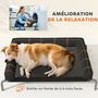 Voir la diapositive 4 : PAWHUT Transat pour animaux - lit pour chien - lit à pieds pour chien avec contour coussin dim. 110 x 75 x 30 cm - noir