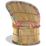 VIDAXL Chaise en bambou avec details chindi