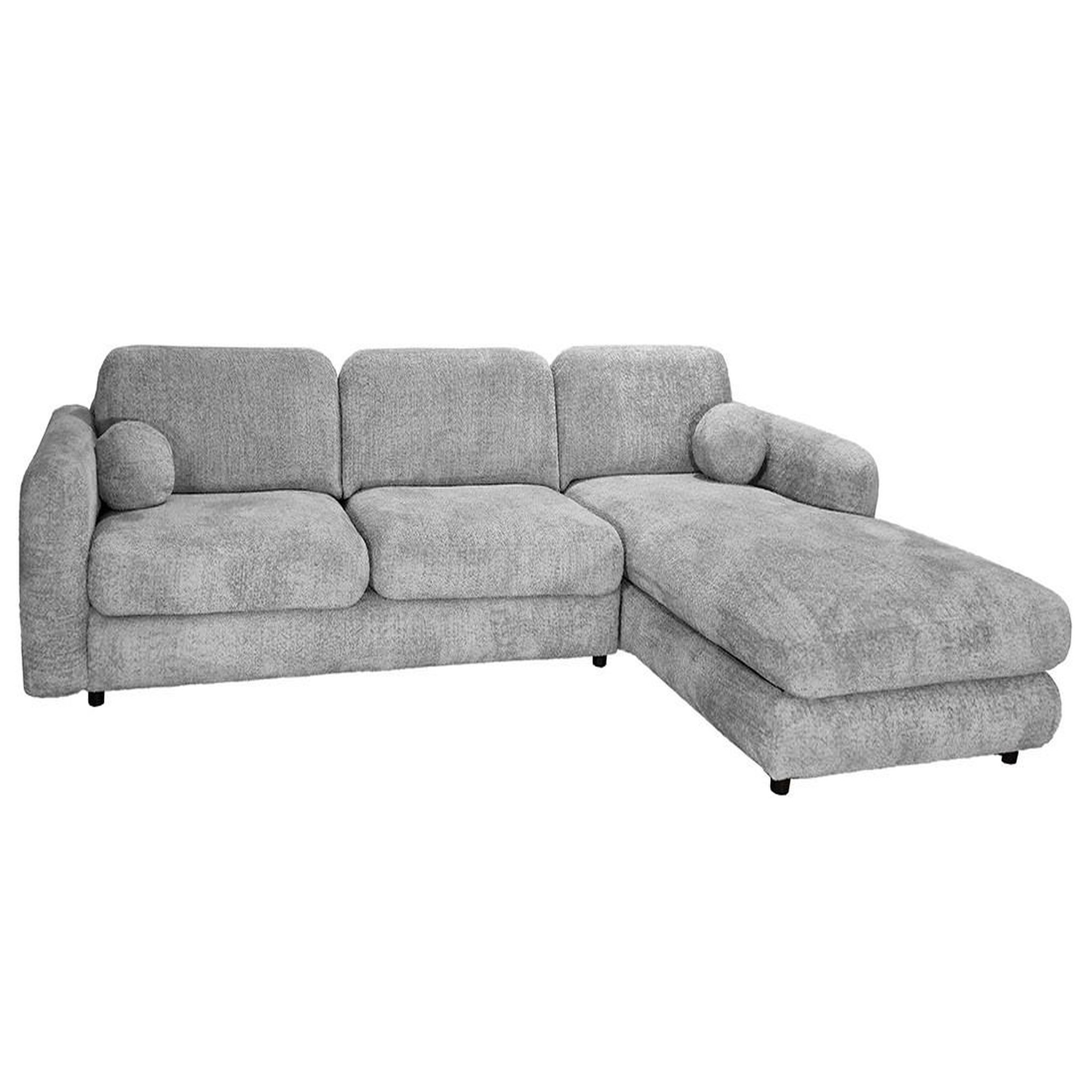 Voir la diapositive 6 : BEST MOBILIER Rachel - canapé d'angle droit 4 places en tissu bouclette