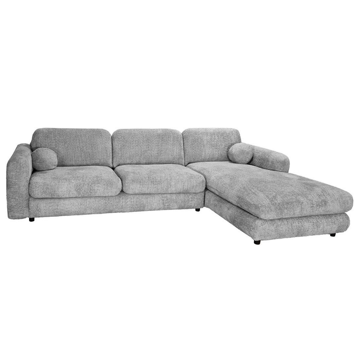 LISA DESIGN Rachel - canapé d'angle droit 4 places en tissu bouclette