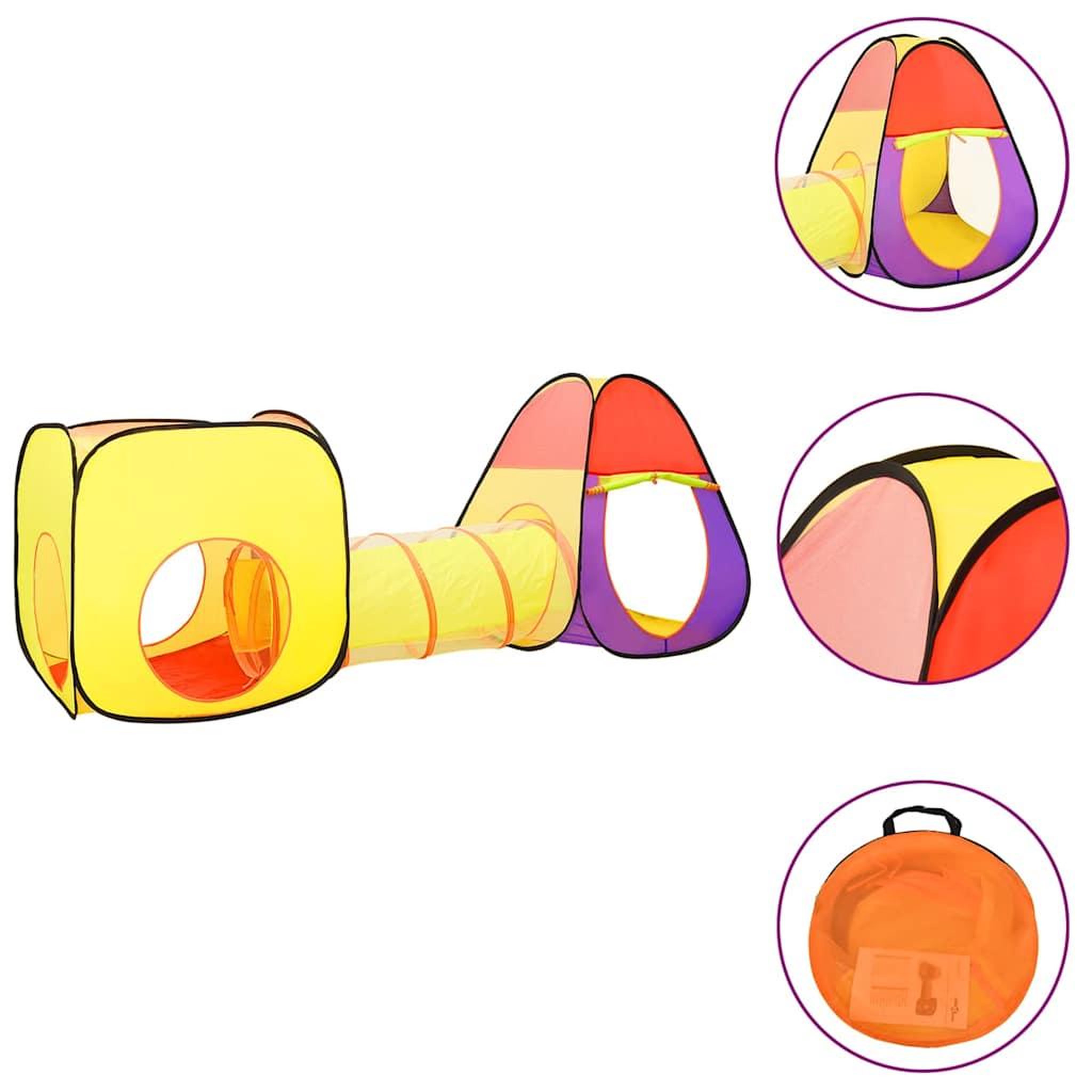 Voir la diapositive 3 : VIDAXL Tente de jeu pour enfants 250 balles Multicolore 255x80x100 cm