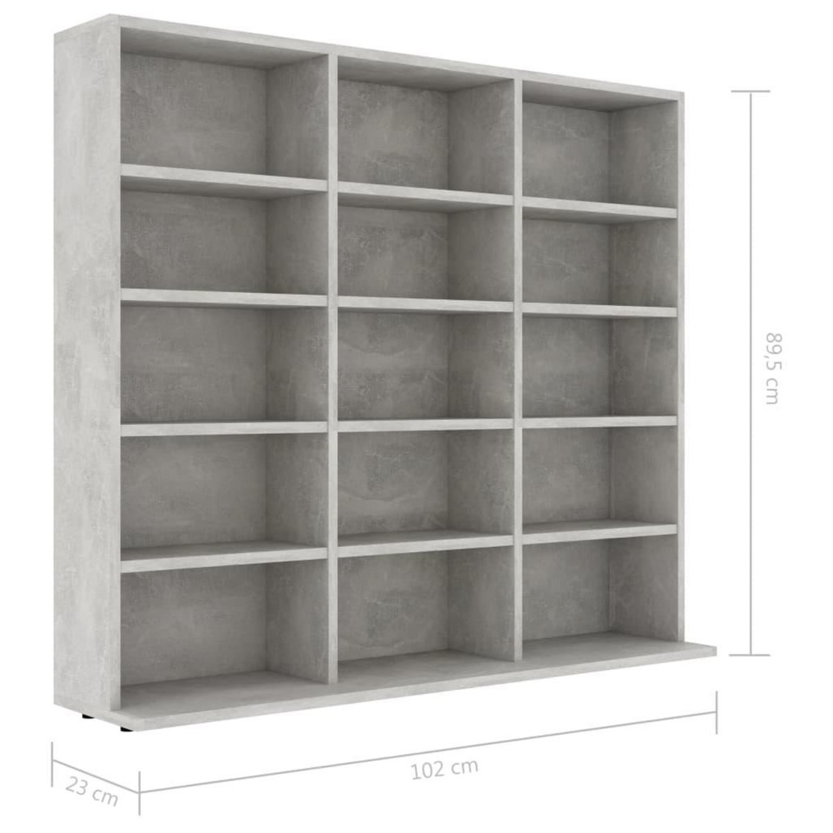 VIDAXL Armoire a CD Gris beton 102x23x89,5 cm Bois d'ingenierie