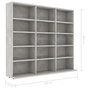 Voir la diapositive 6 : VIDAXL Armoire a CD Gris beton 102x23x89,5 cm Bois d'ingenierie