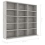 Voir la diapositive 6 : VIDAXL Armoire a CD Gris beton 102x23x89,5 cm Bois d'ingenierie