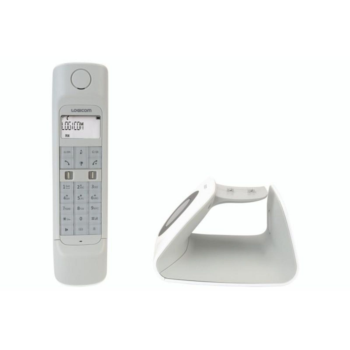 Logicom Téléphone sans fil Logicom Telephone fixe design retro repondeur Blanc