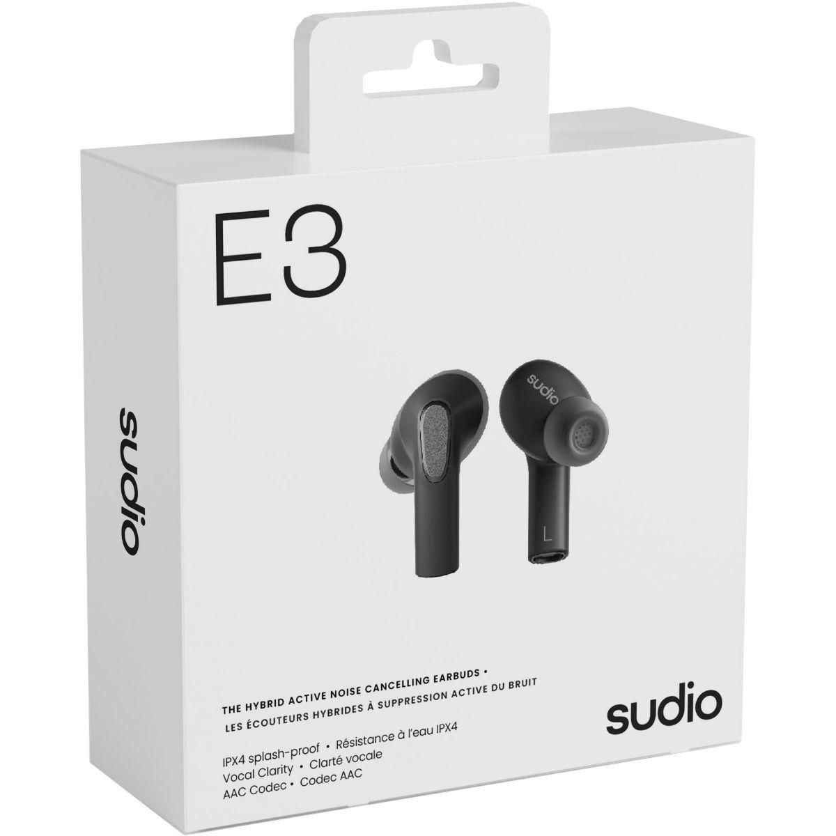 SUDIO Ecouteurs E3 Noir