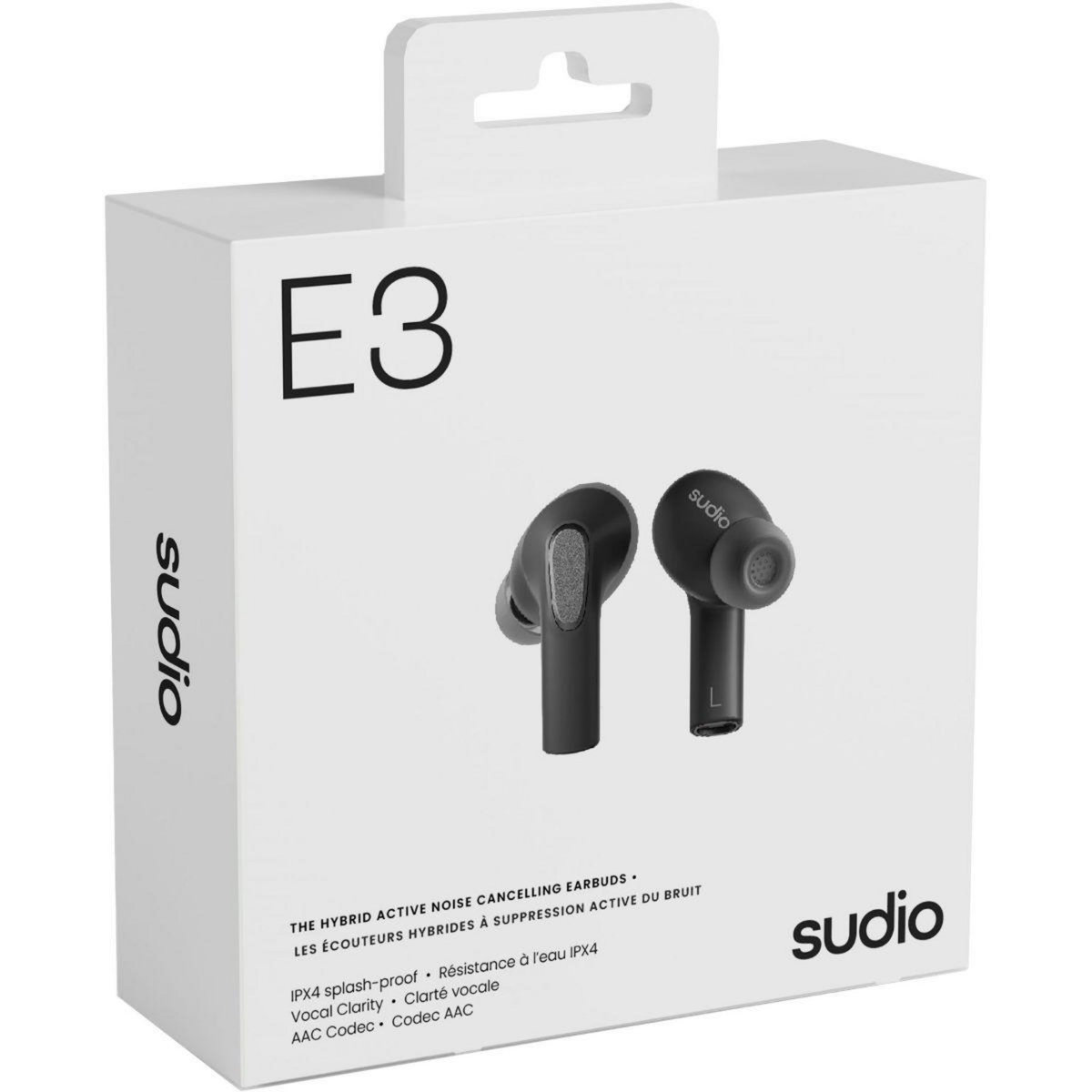 SUDIO Ecouteurs E3 Noir