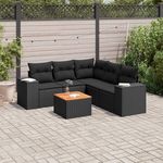 VIDAXL Salon de jardin 6 pcs avec coussins noir resine tressee