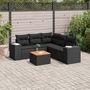 Voir la diapositive 1 : VIDAXL Salon de jardin 6 pcs avec coussins noir resine tressee