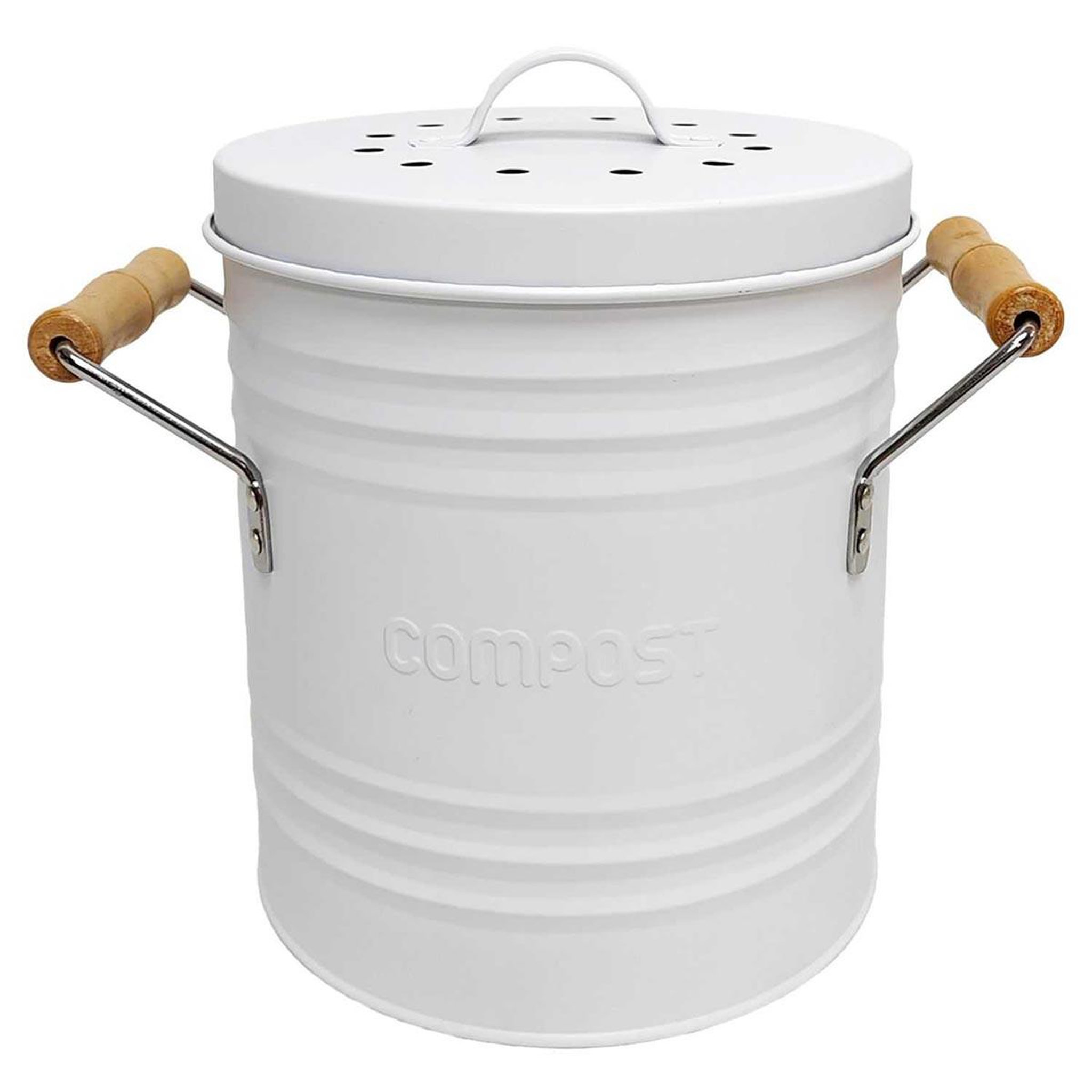 Je cherche une idee Poubelle en métal  compost  4l blanc