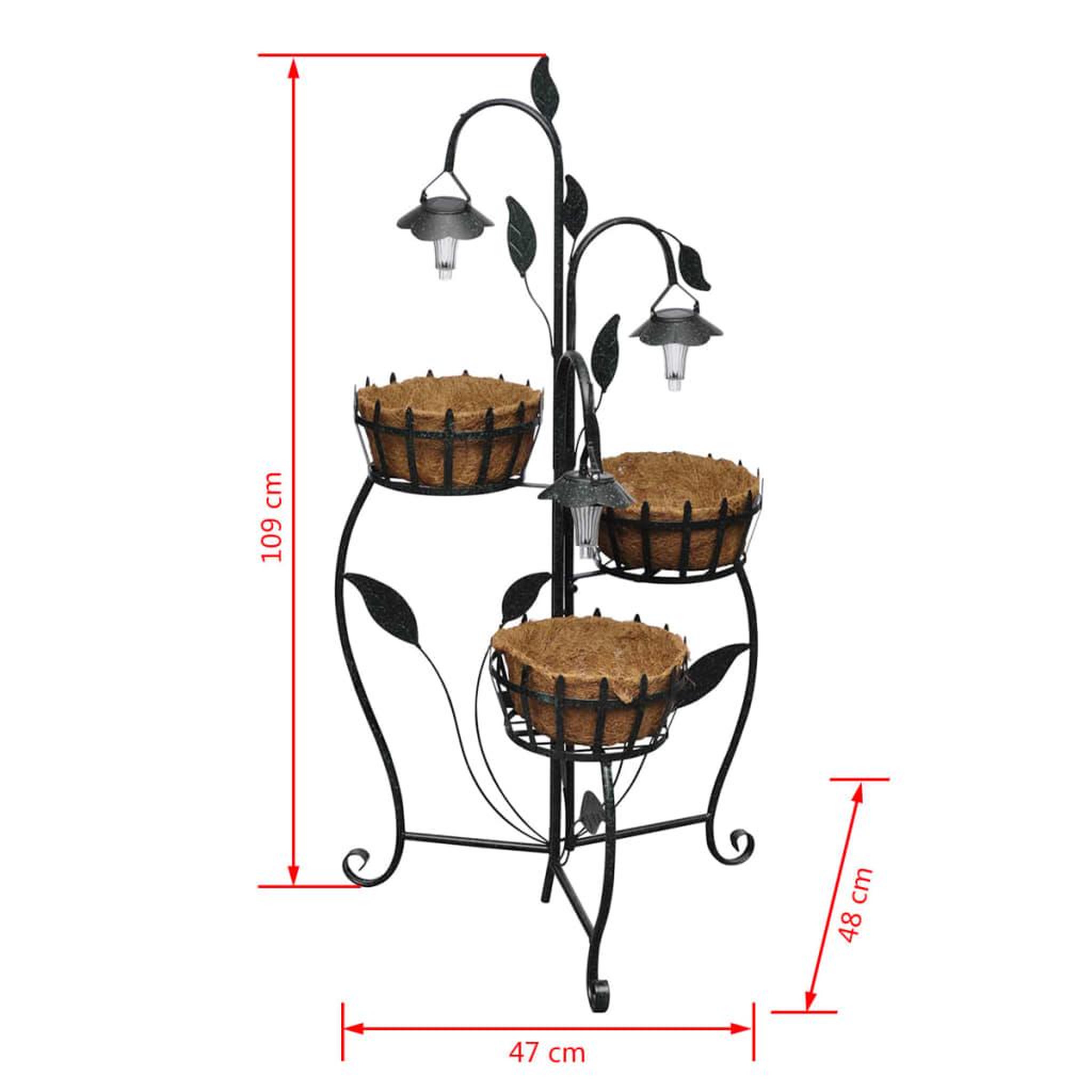 Voir la diapositive 6 : VIDAXL Panier a fleurs suspendu en fibre de coco avec LED solaire