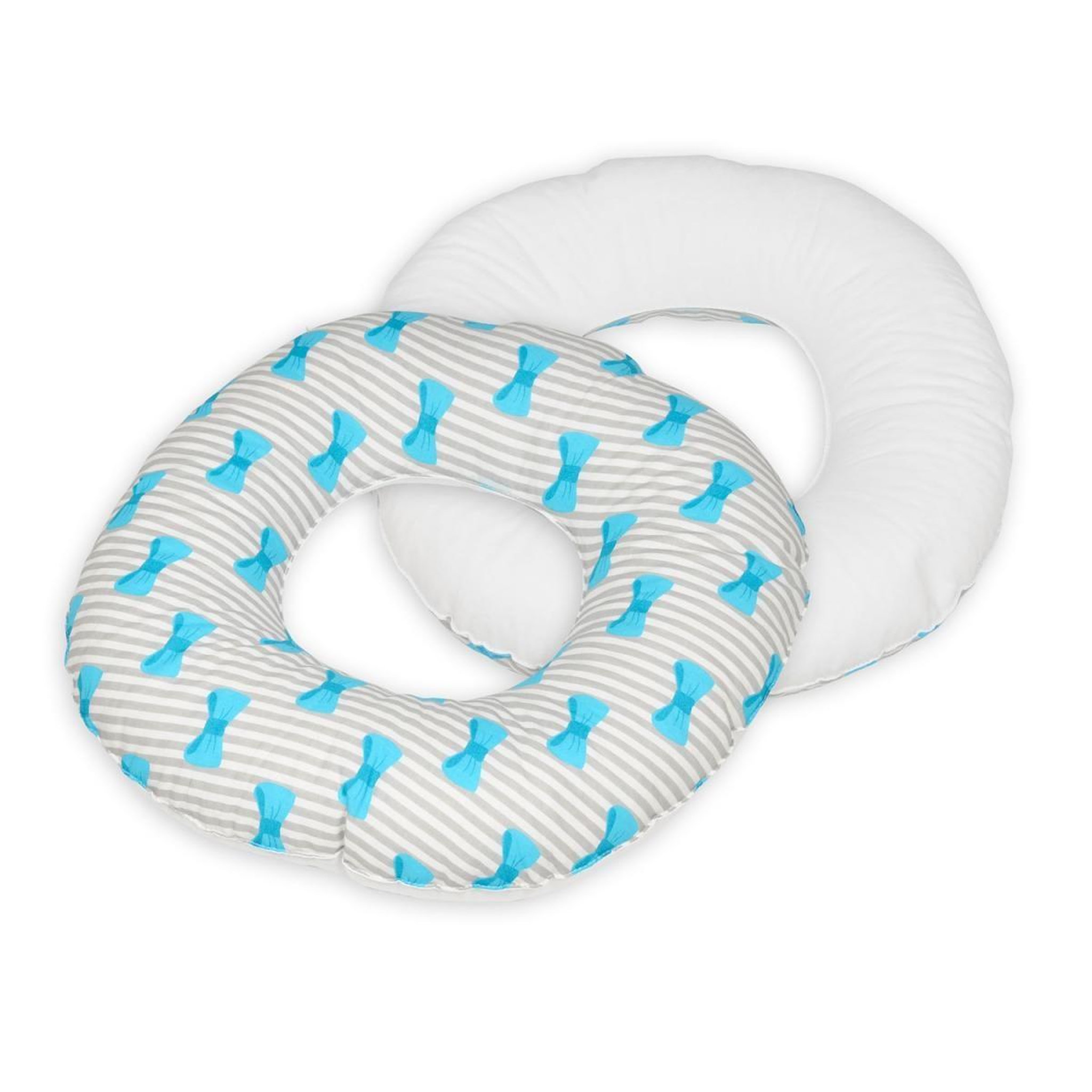 VELINDA Coussin rond post natal noeuds papillons – blanc
