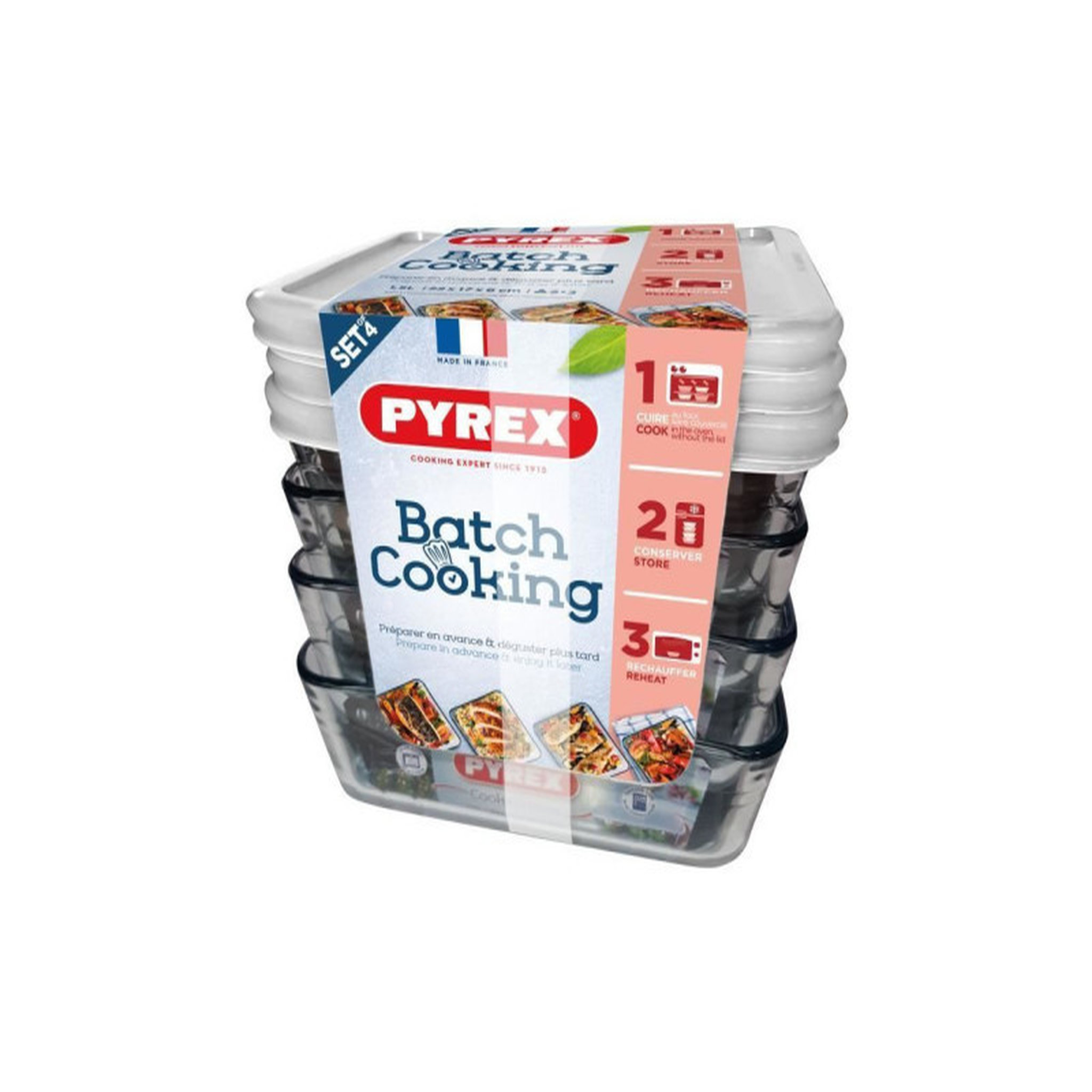 Voir la diapositive 1 : Lot de 3 plats à four en verre 1.5 L