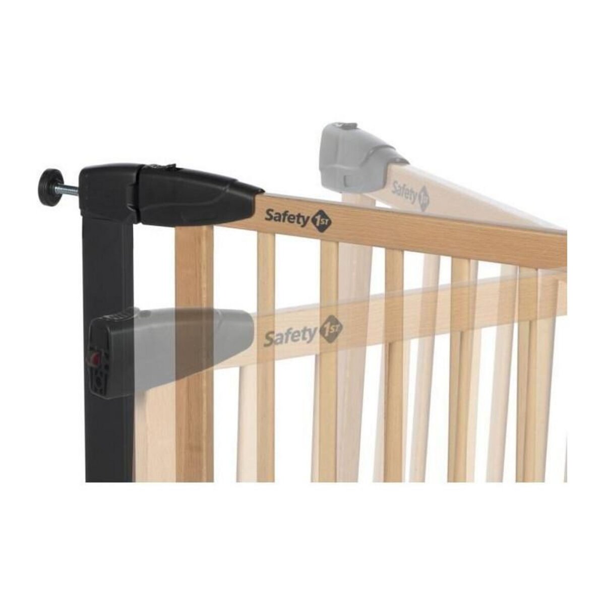 SAFETY FIRST SAFETY 1ST SIMPLY CLOSE WOOD & META, Pression, 73-80 cm (Max. 94cm), sans vis ni perçage, Ouverture d'une Main, Bois et Graphit