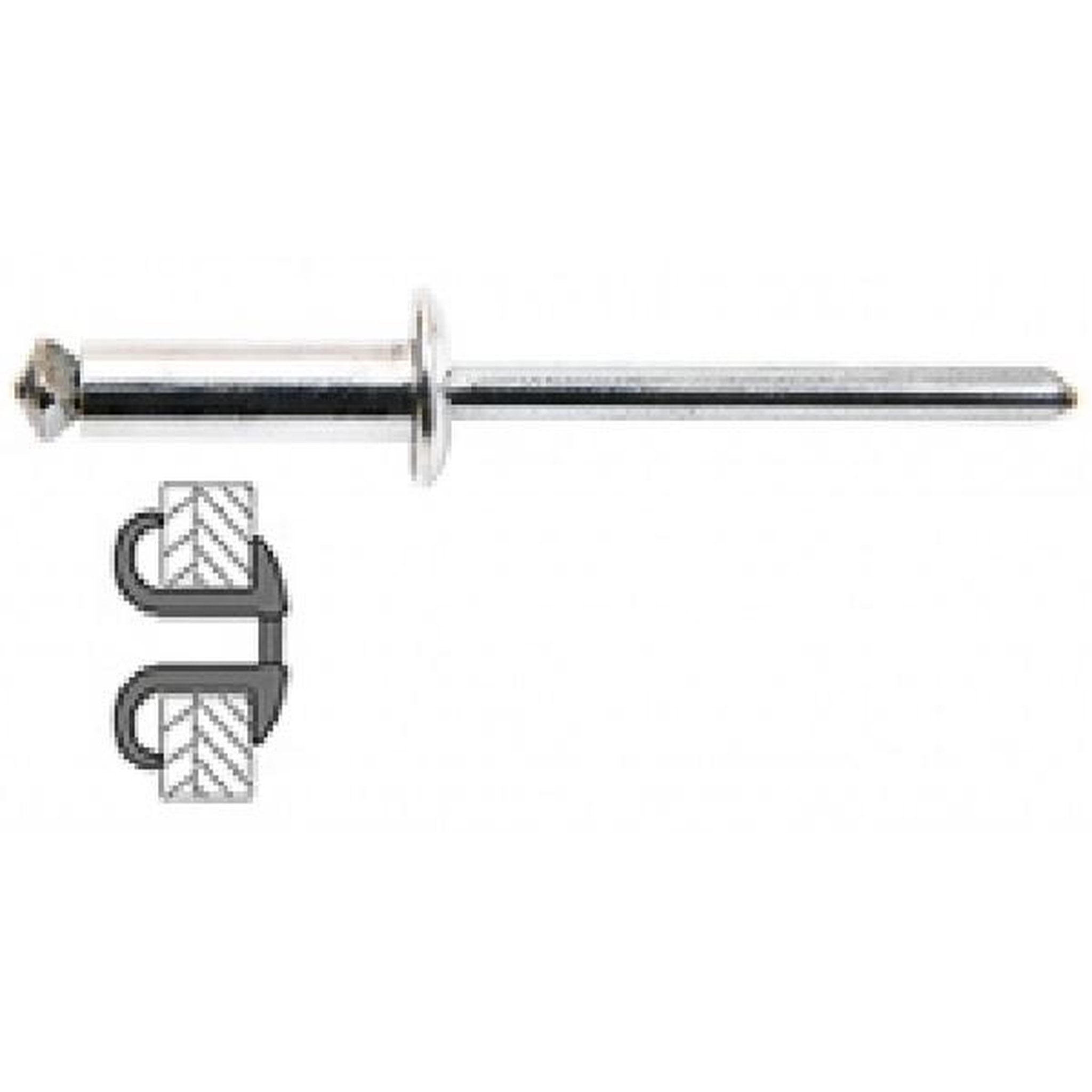 TECHMAN 50 rivets Graf alu / acier à tête plate Ø 4,8 x 12 mm