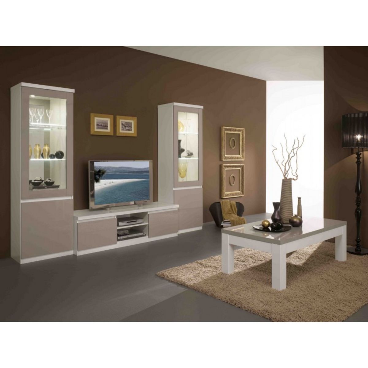 Meuble TV GENOVA L150cm bicolore