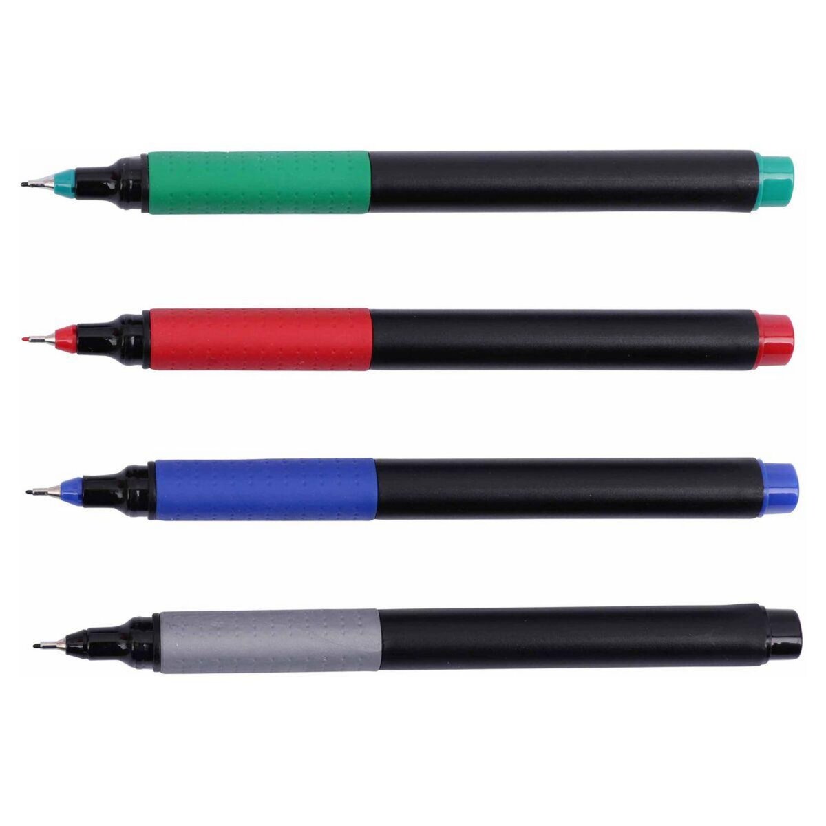 AUCHAN Lot de 4 stylos feutres d'écriture pointe fine 0.5mm coloris assortis