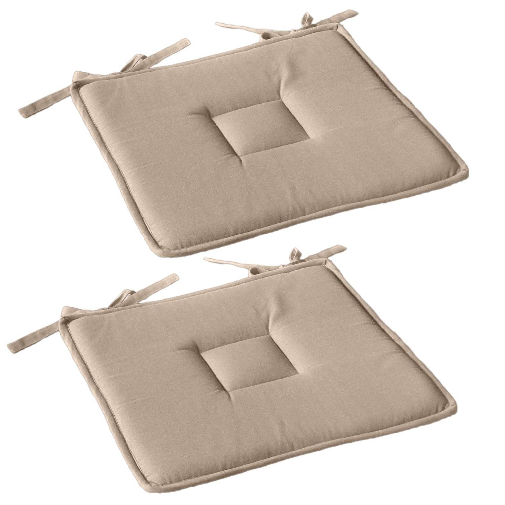 Voir la diapositive 1 : TOILINUX Lot de 2 galettes de chaise en coton panama