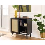 BEST MOBILIER Goto - buffet haut - noir et cannage - 80 cm. Coloris disponibles : Noir