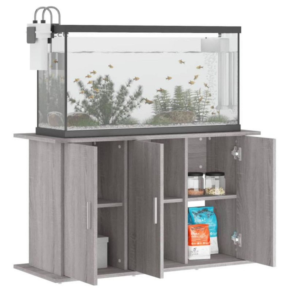 VIDAXL Support pour aquarium sonoma gris 101x41x58cm bois d ingénierie