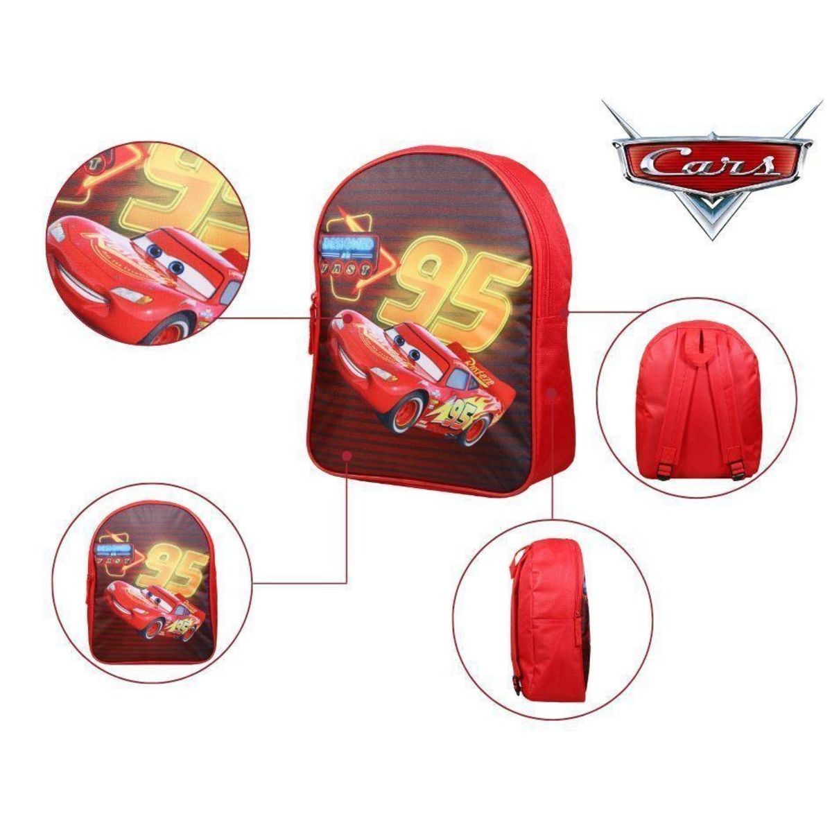 Bagtrotter BAGTROTTER Sac à dos gouter maternelle 31 cm Disney Cars Rouge
