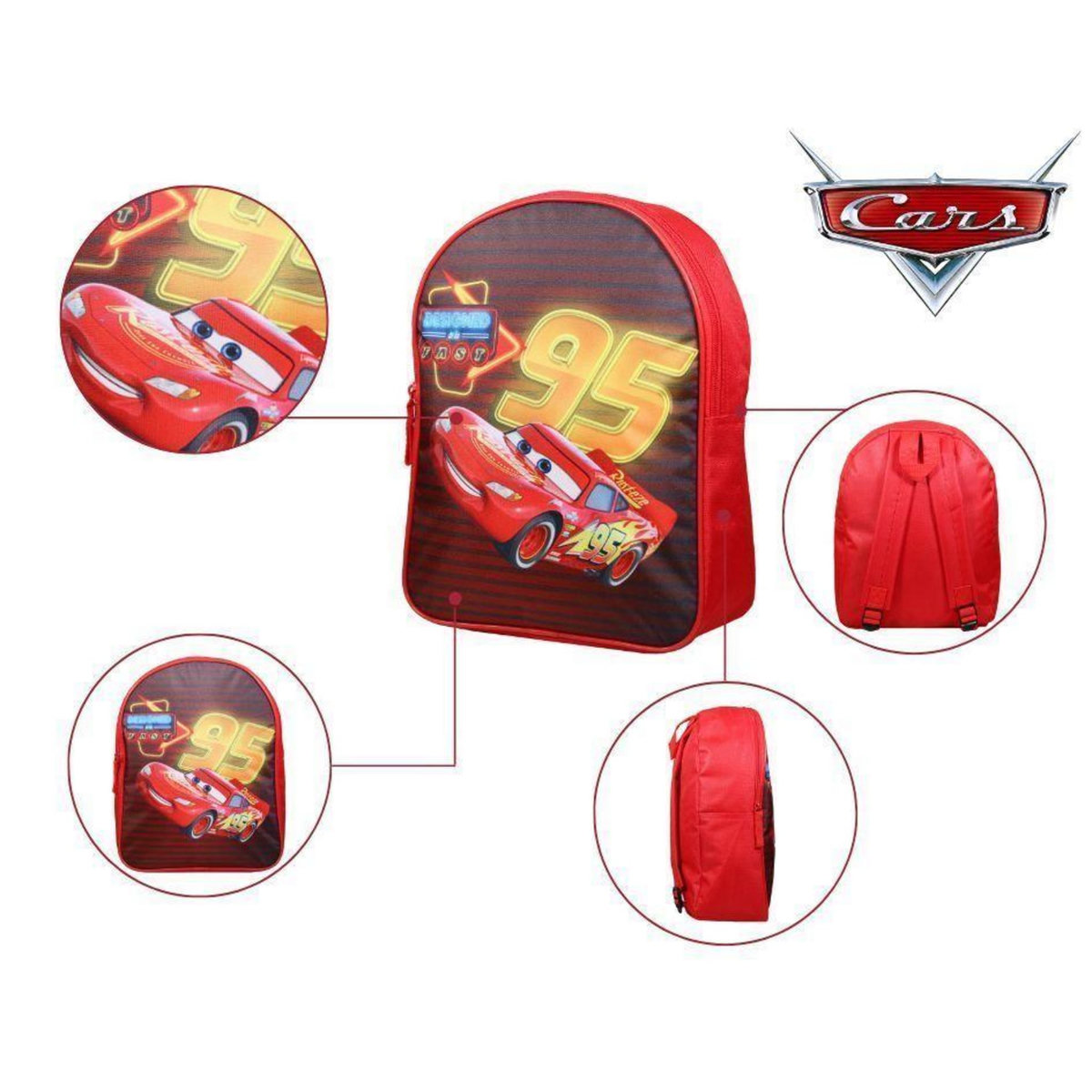 Bagtrotter BAGTROTTER Sac à dos gouter maternelle 31 cm Disney Cars Rouge