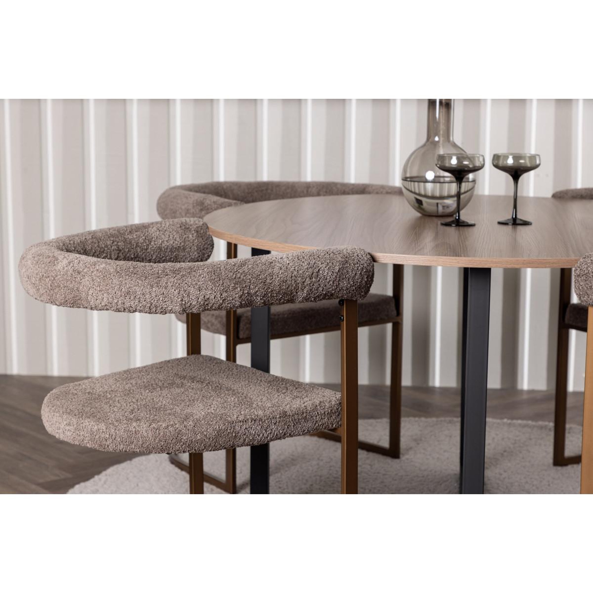Voir la diapositive 5 : Paris Prix Ensemble table à manger & 4 chaises  durango & morning  120cm noyer & marron