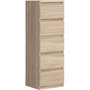 Voir la diapositive 1 : MARKET24 Commode CHELSEA 5 tiroirs - L 41,8 x P 42,2 x H 128,1 - Décor chene sonoma