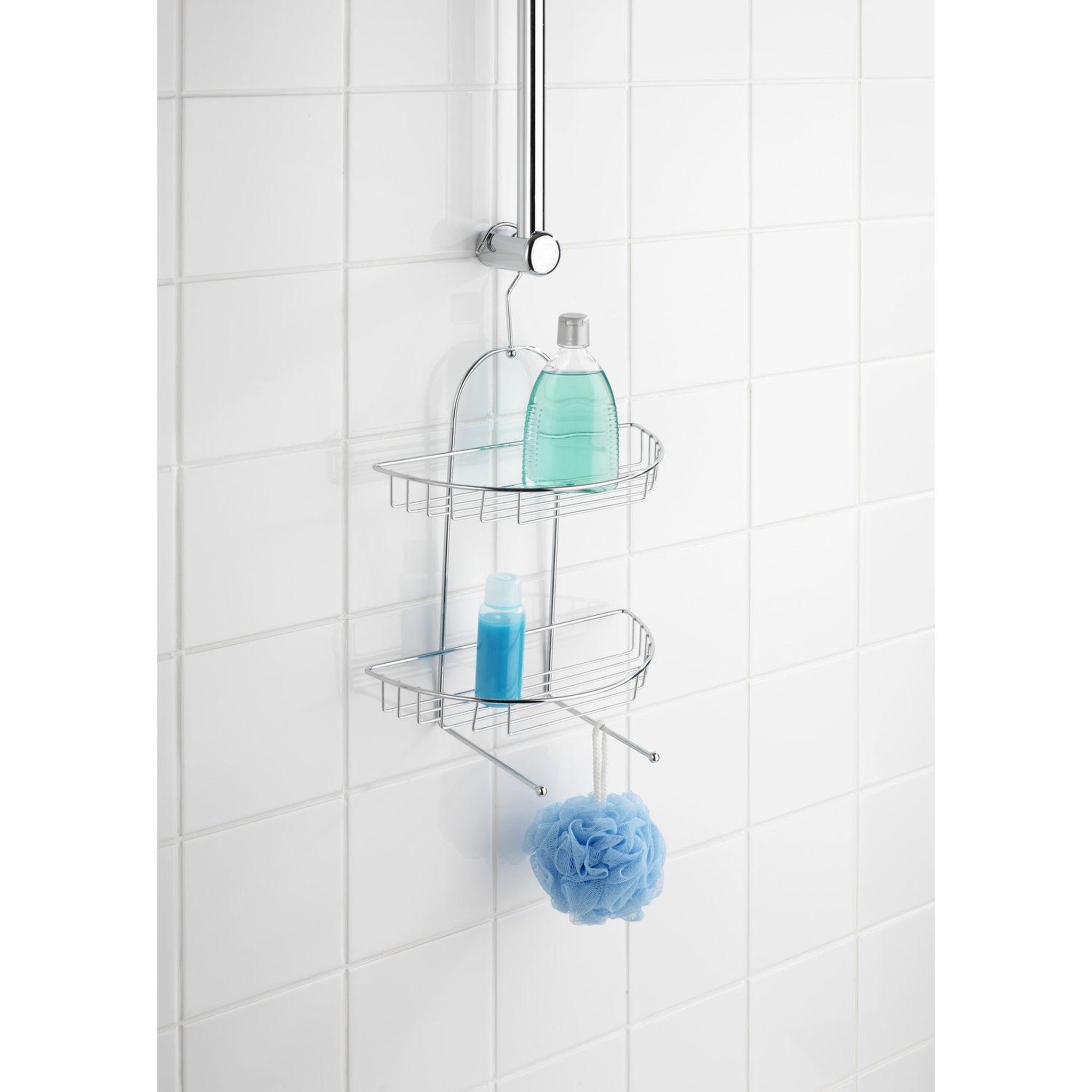Voir la diapositive 3 : Wenko Etagère de douche Kuopio - L. 28 x H. 43 cm - Argent