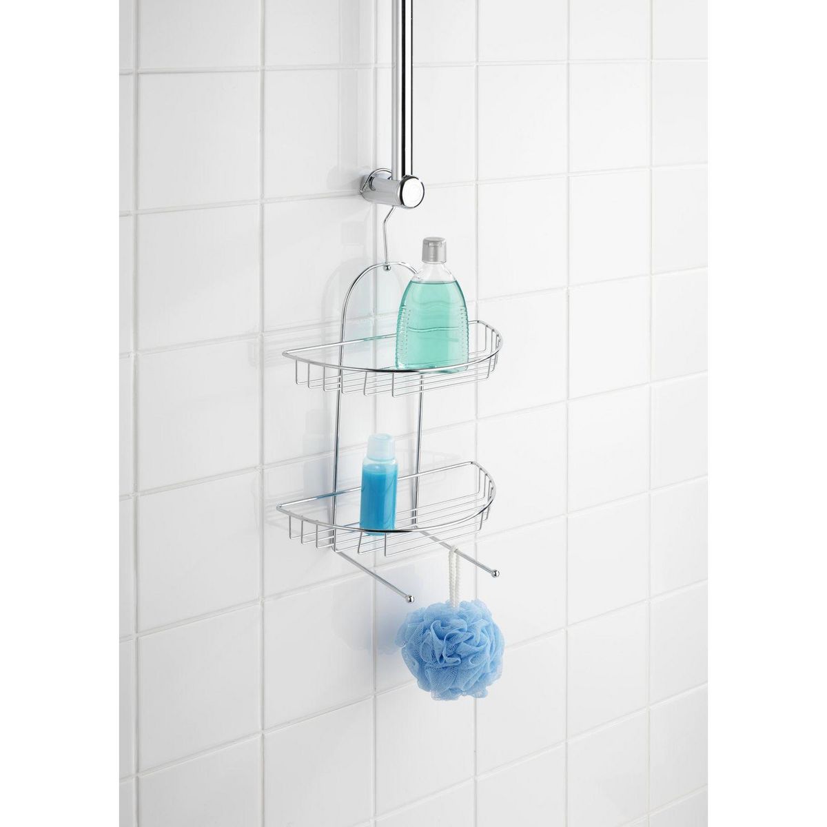 Wenko Etagère de douche Kuopio - L. 28 x H. 43 cm - Argent