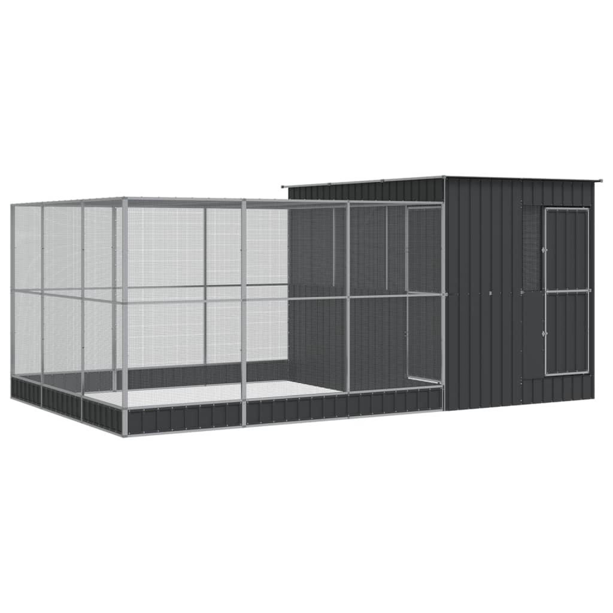 Voir la diapositive 2 : VIDAXL Voliere avec extension argente 497x303x216 cm acier
