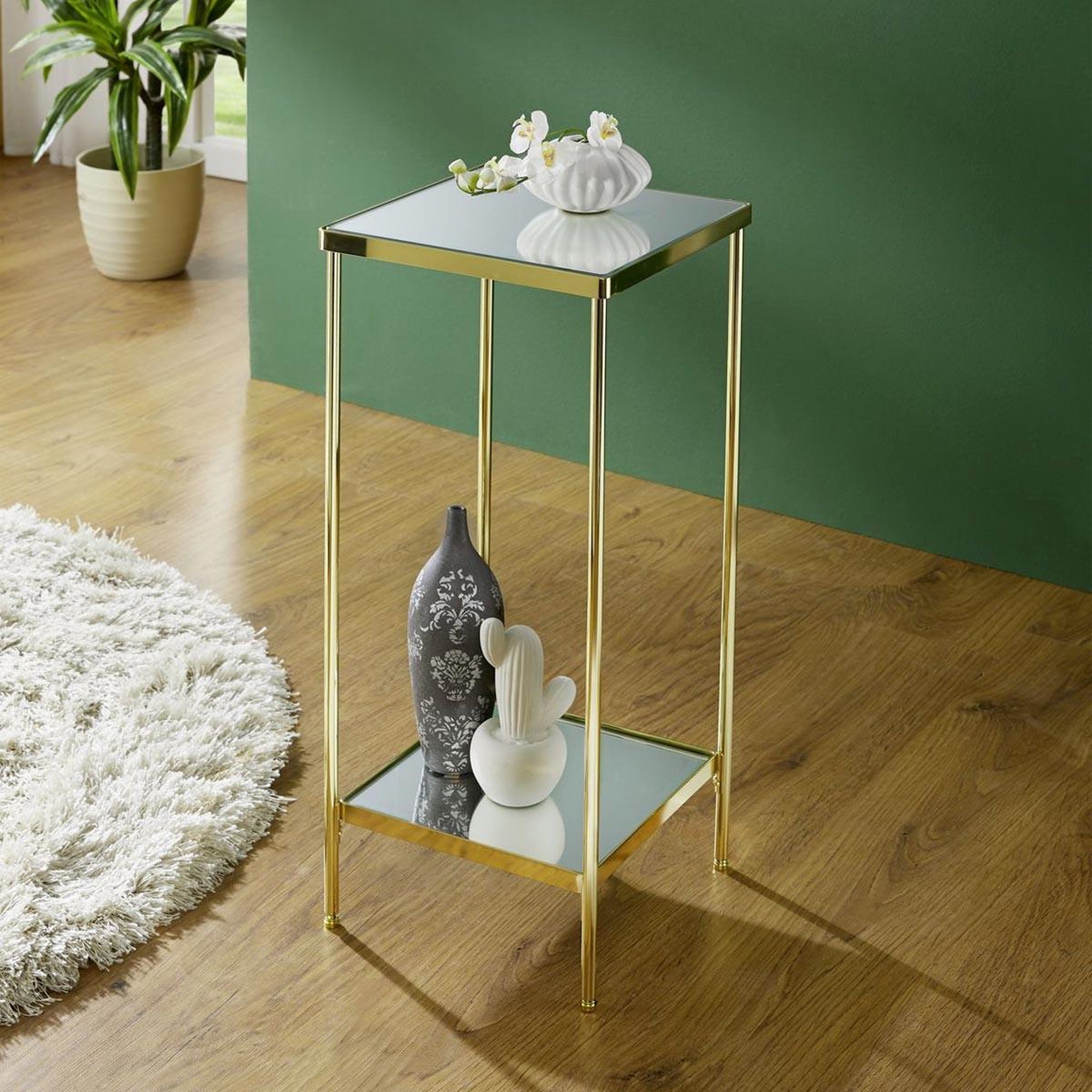 Voir la diapositive 4 : Paris Prix Sellette design carrée  palace  66cm or