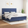 Voir la diapositive 1 : VIDAXL Sommier a lattes de lit avec matelas Bleu 200x200 cm Tissu