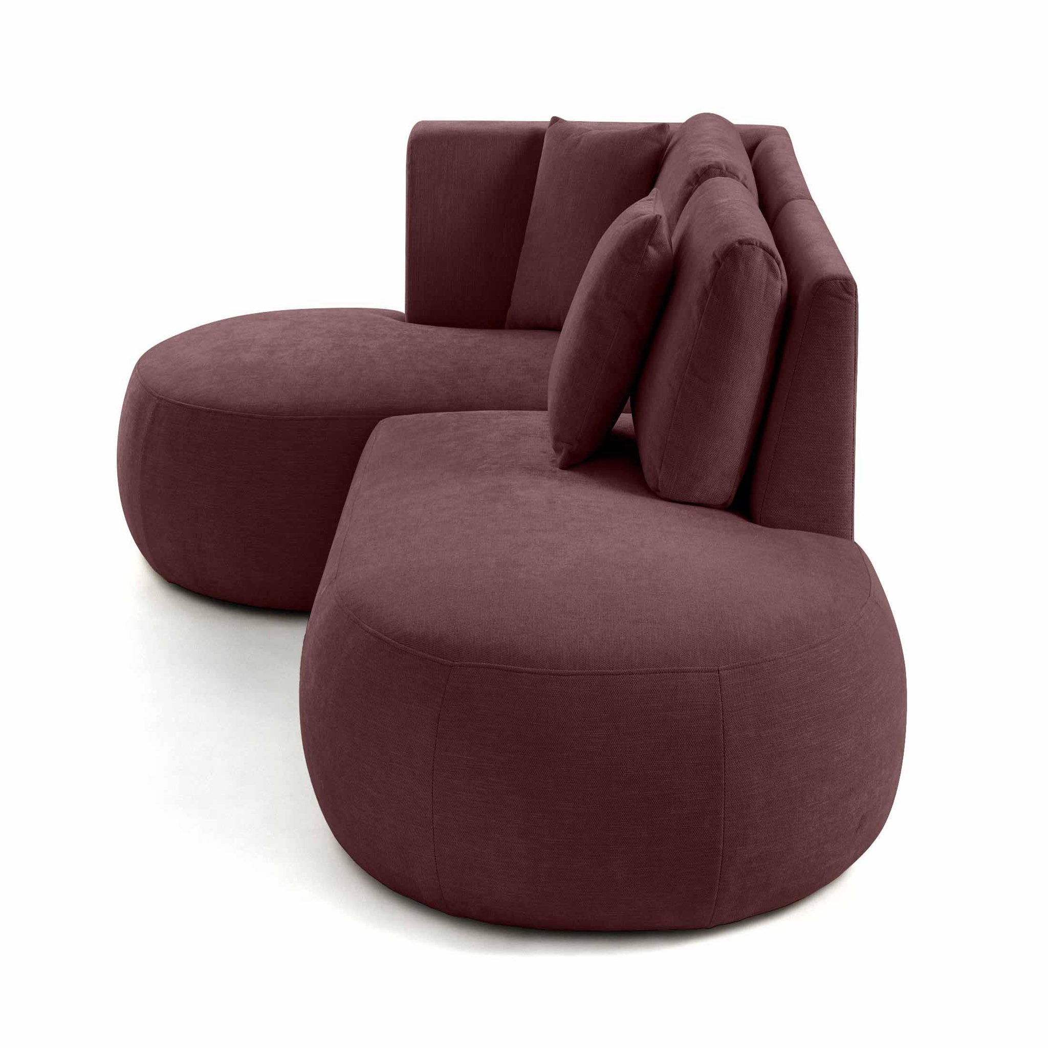 Voir la diapositive 5 : LISA DESIGN Santorini - canapé modulable d'angle gauche + pouf - 4 places - en tissu texturé