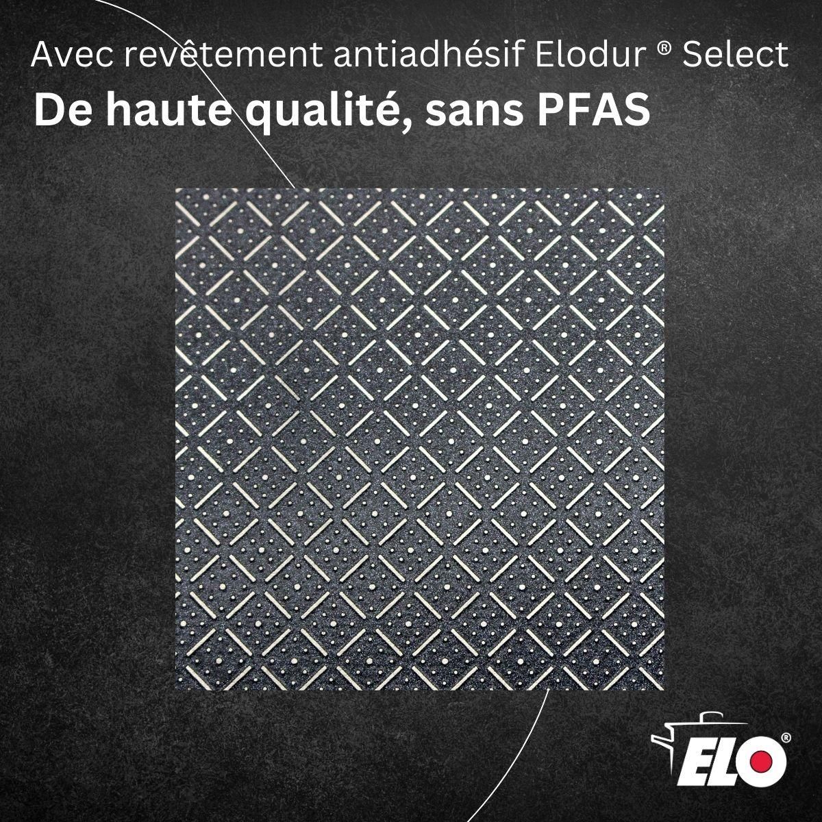 ELO Poêle en acier inoxydable 18/10 28 cm Elo Relief Solution