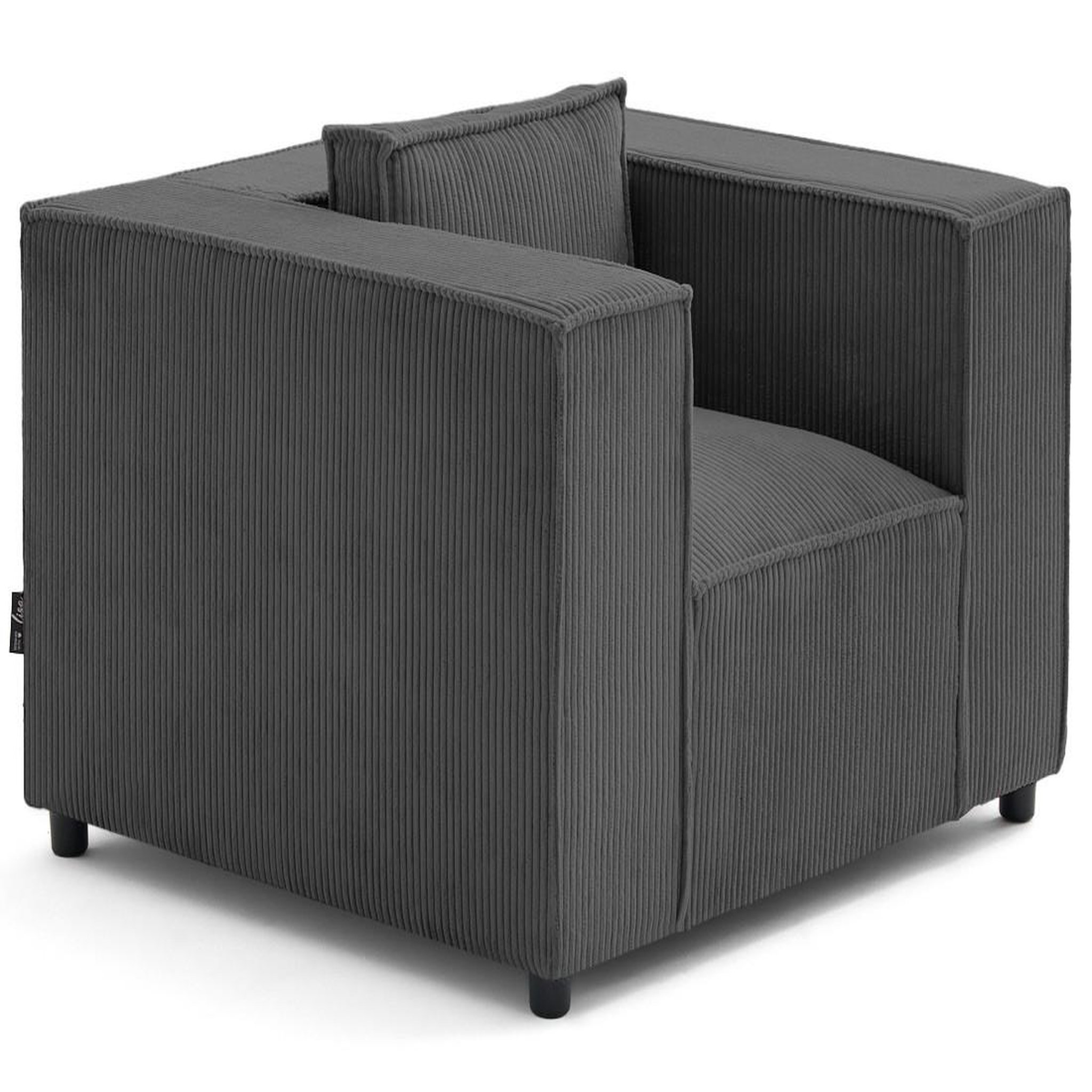 Voir la diapositive 2 : LISA DESIGN Stella - fauteuil en velours côtelé