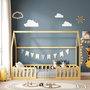 Voir la diapositive 3 : MINEA MINEA | Lit cabane avec barrière NID ENCHANTE 90x190 cm (matelas non inclus)
