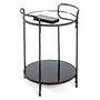 Voir la diapositive 2 : Paris Prix Table d'Appoint Design  Acier Laqué  50cm Noir