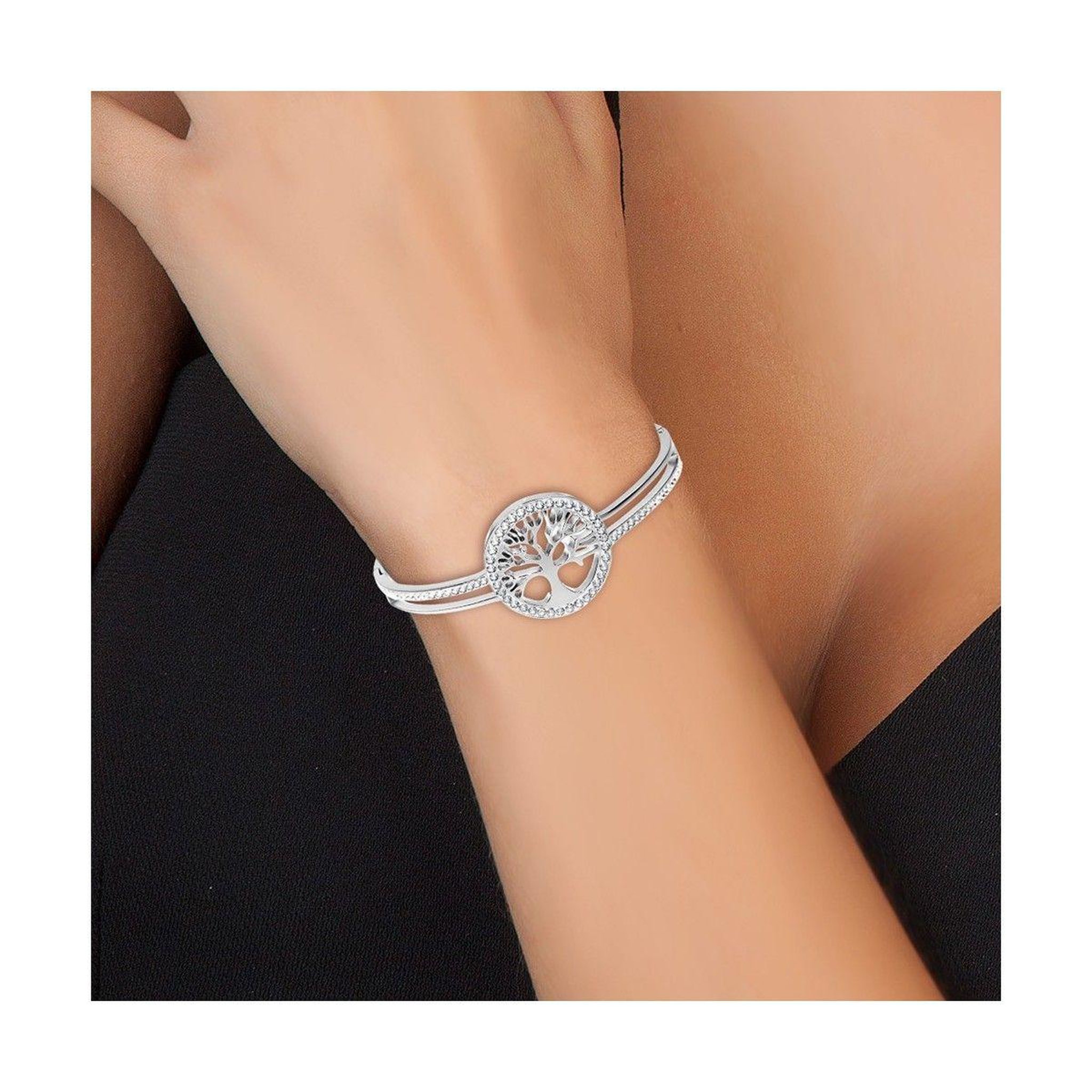 Voir la diapositive 3 : SC CRYSTAL Bracelet arbre de vie en acier inoxydable par SC Crystal