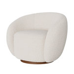 Rendez vous déco Fauteuil pivotant en tissu bouclé blanc-Naya