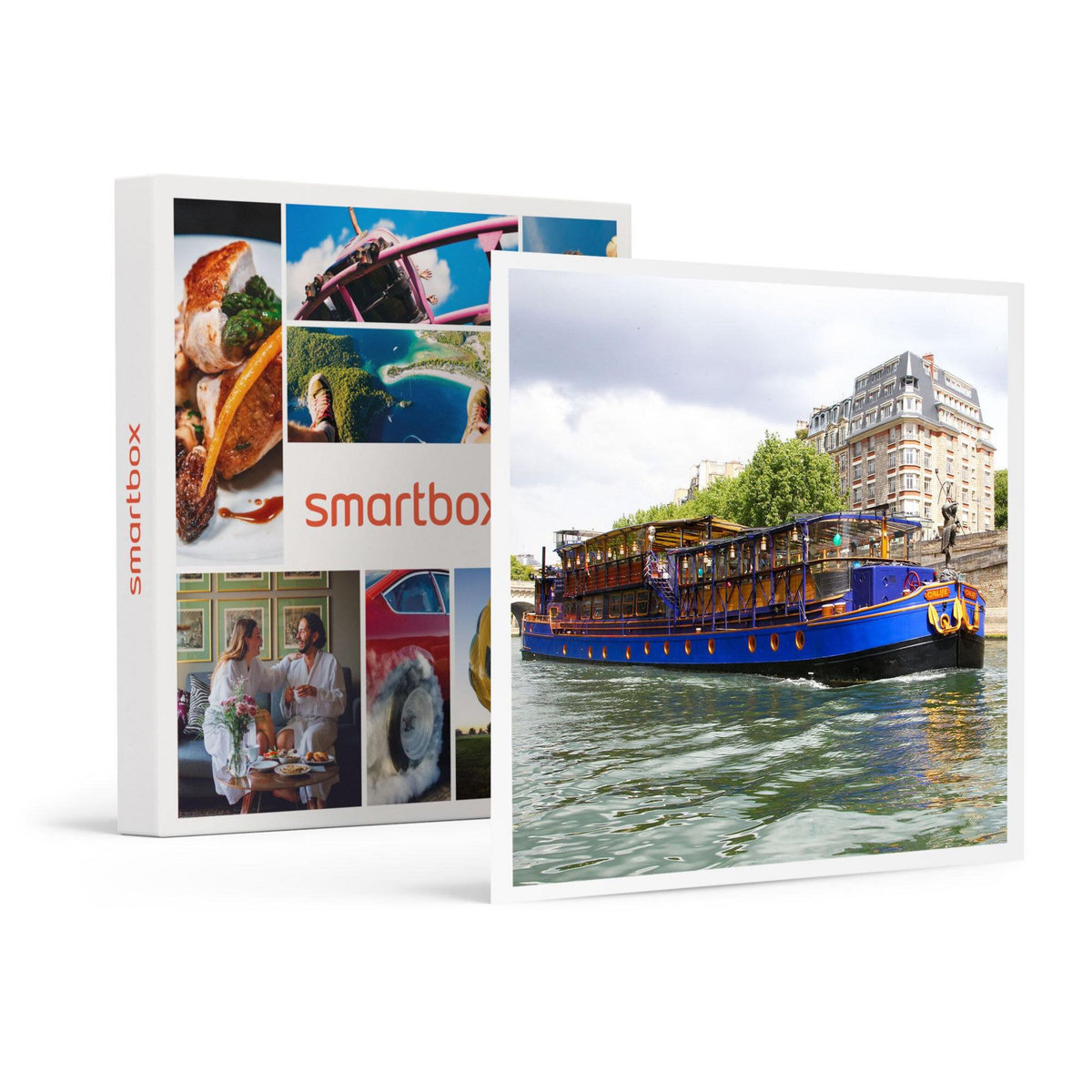 Smartbox Croisière de 2h sur la Seine avec déjeuner gastronomique et bouteille de vin - Coffret Cadeau Gastronomie