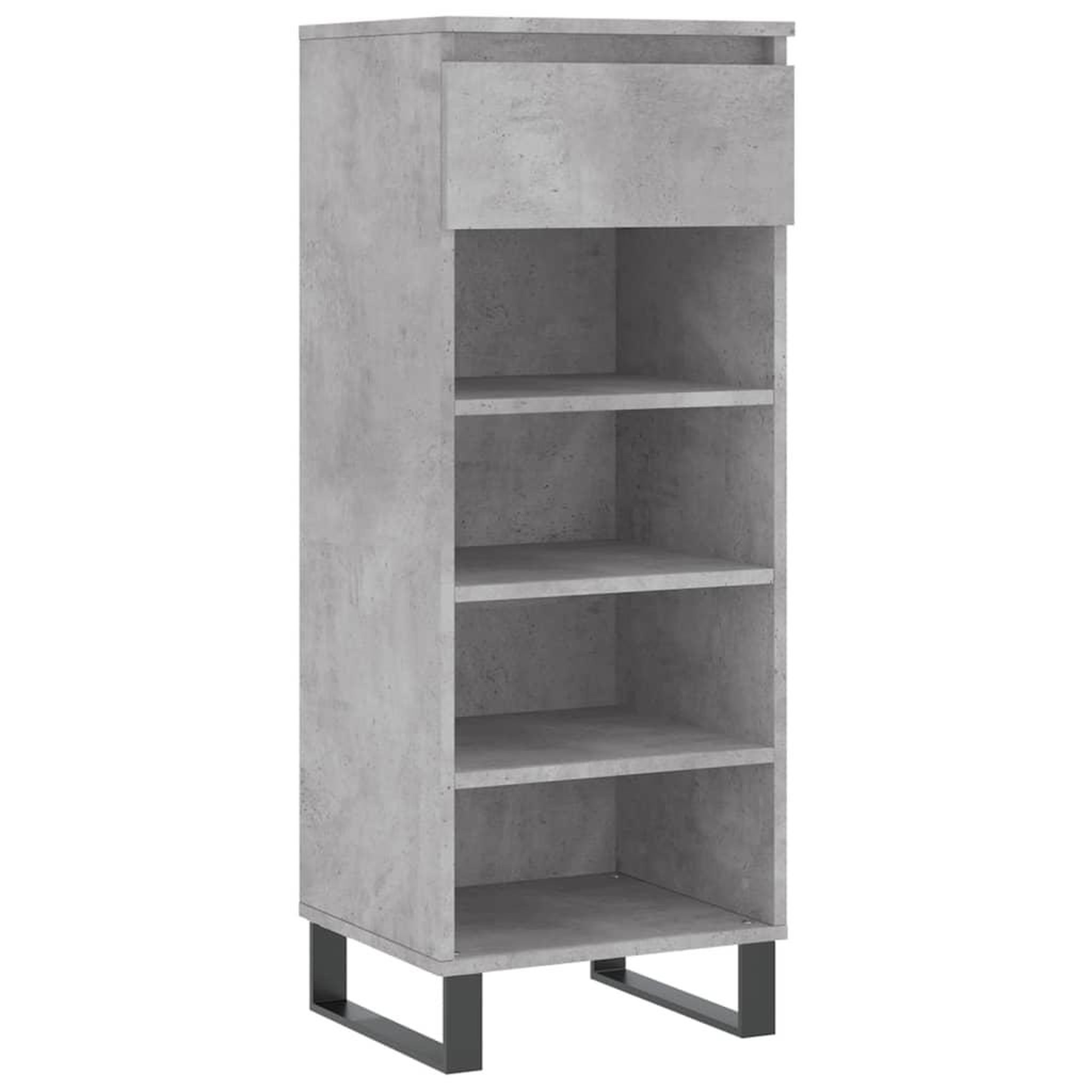 Voir la diapositive 2 : VIDAXL Armoire a chaussures Gris beton 40x36x105 cm Bois d'ingenierie