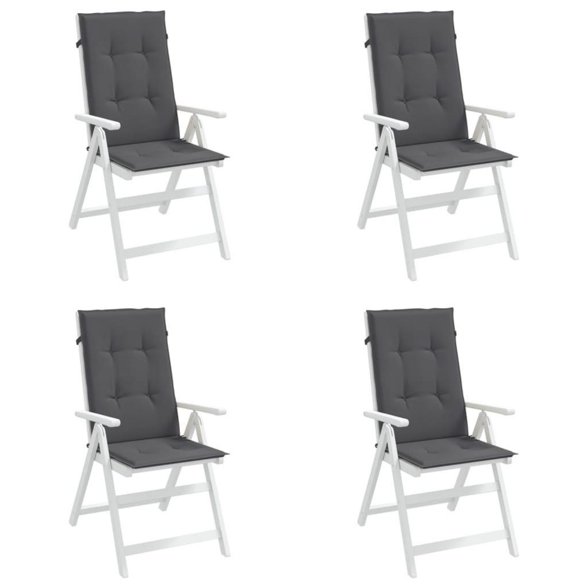 VIDAXL Coussins de chaise de jardin a dossier haut lot de 4 anthracite