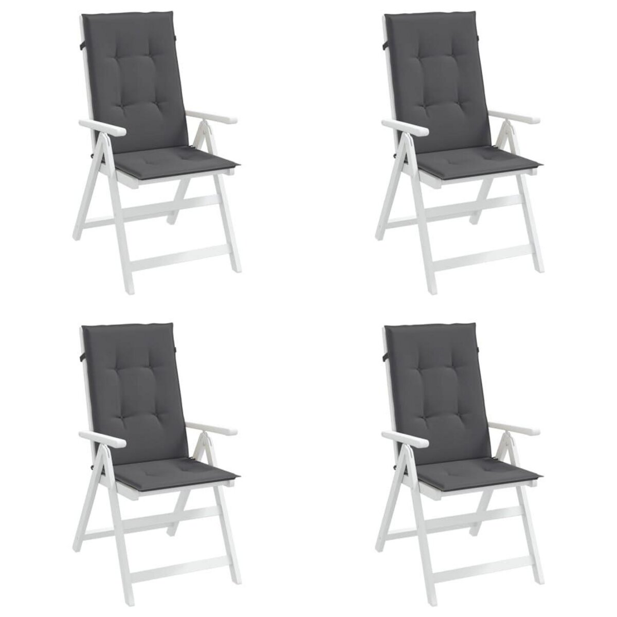 VIDAXL Coussins de chaise de jardin a dossier haut lot de 4 anthracite