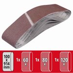 KWB Lot de 3 bandes de ponçage 100x915 mm