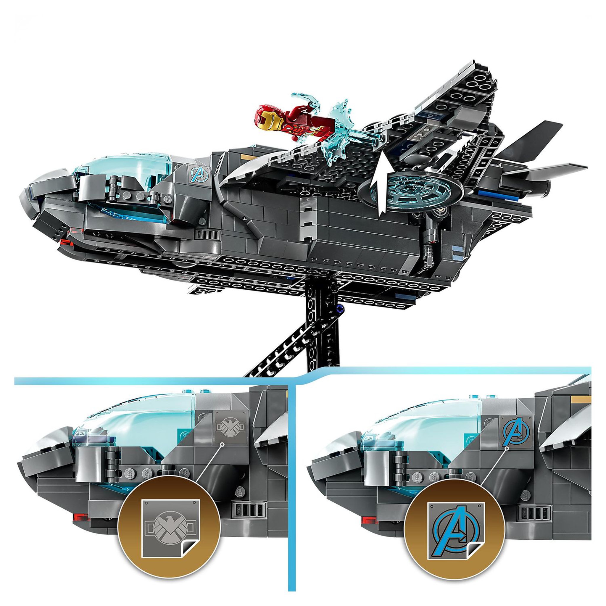 Voir la diapositive 6 : LEGO Marvel Super Heros 76248 Le Quinjet des Avengers, Jouet de Vaisseau Spatial avec Figurines, Infinity