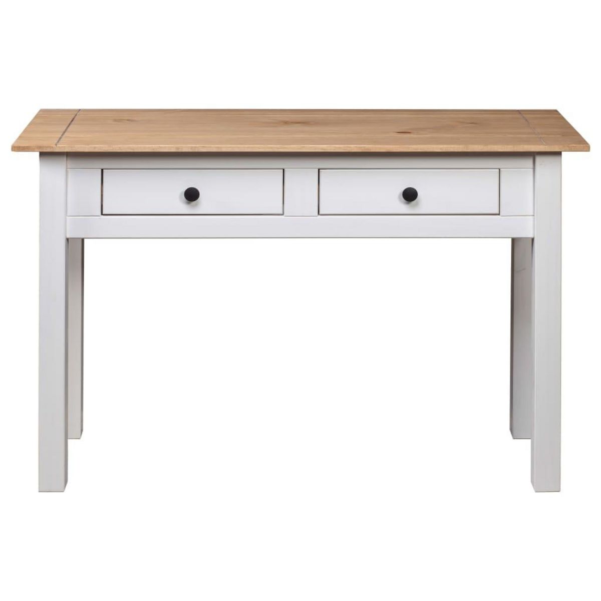 VIDAXL Table console Blanc 110x40x72 cm Pin solide Gamme Panama